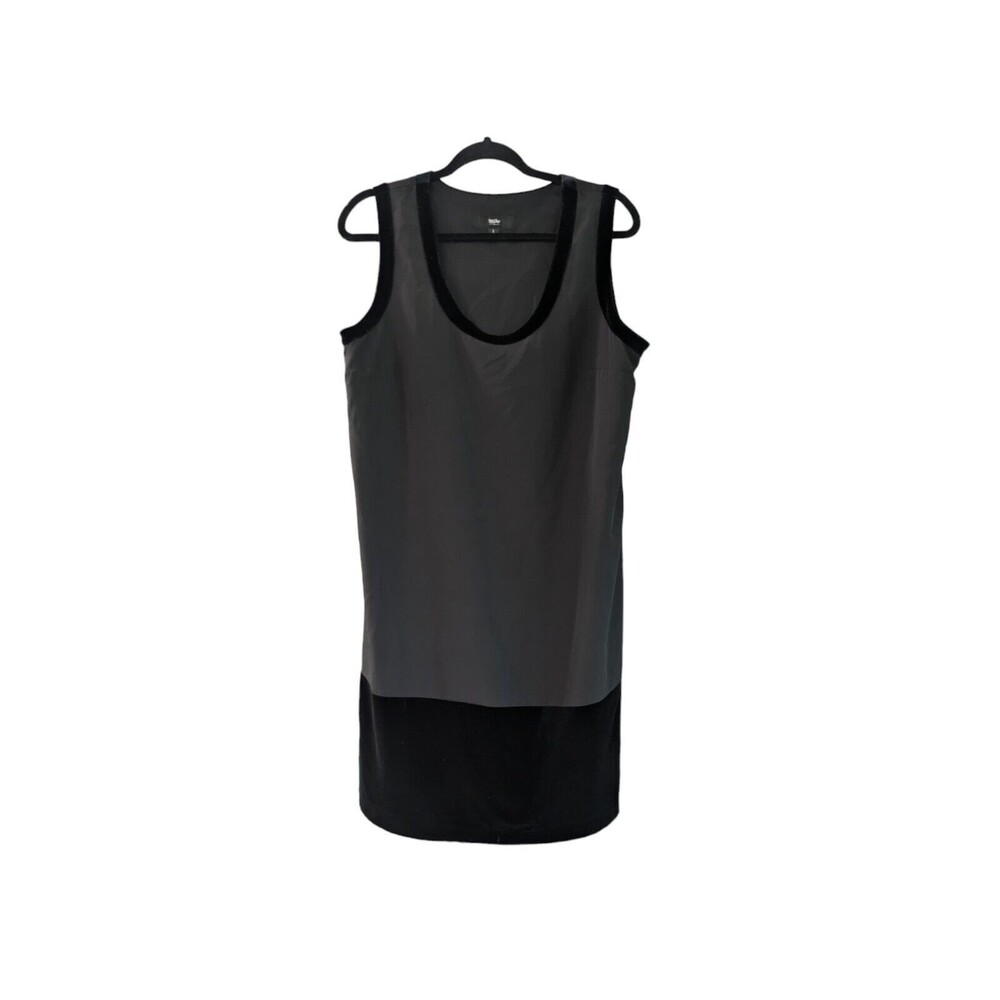 MOSSIMO  WOMEN'S DRESS  Black with Velvet Trim & Hem  LARGE  sleeveless  clothes